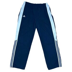 Adidas Men’s Navy Blue Windbreaker Pants Relaxed Fit Size Large Climaproof Y2K